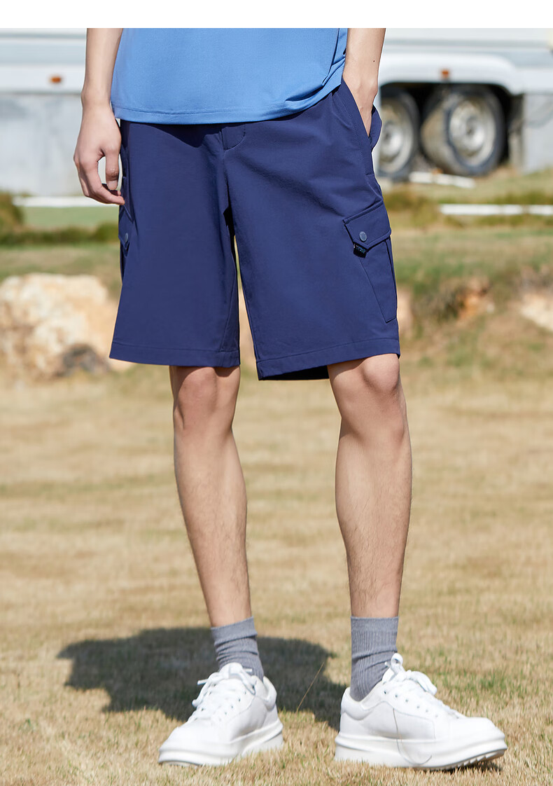 探路者休闲短裤男款 2022春夏男新款亲肤干爽松紧裤腰户外弹力透气