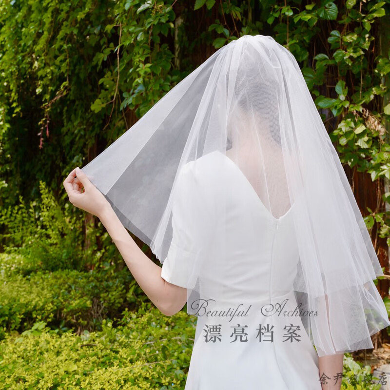 求婚 头纱头饰超仙森系网红拍照道具新娘结婚主婚纱领证登记求婚头纱