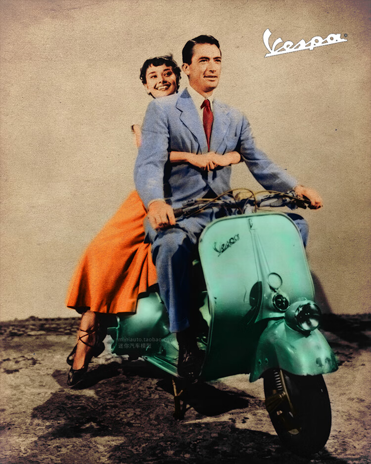 12维斯帕vespa模型仿真比亚乔摆件罗马假日踏板车 维斯帕 vespa 踏板