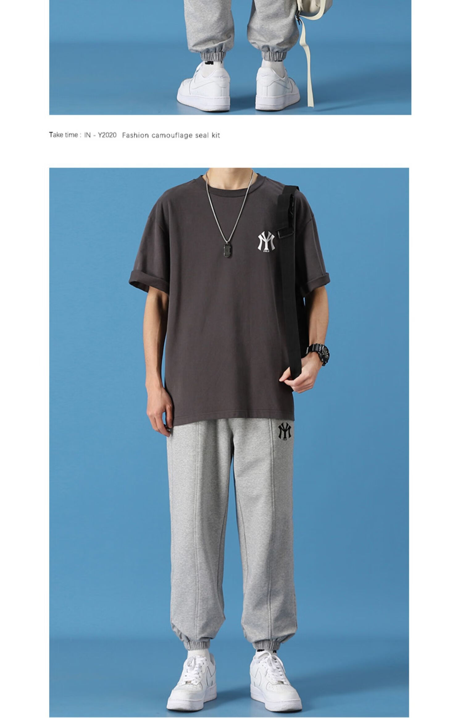 夏季薄款品牌运动服装男士休闲套装潮牌衣服痞帅男装一套搭配帅气dx