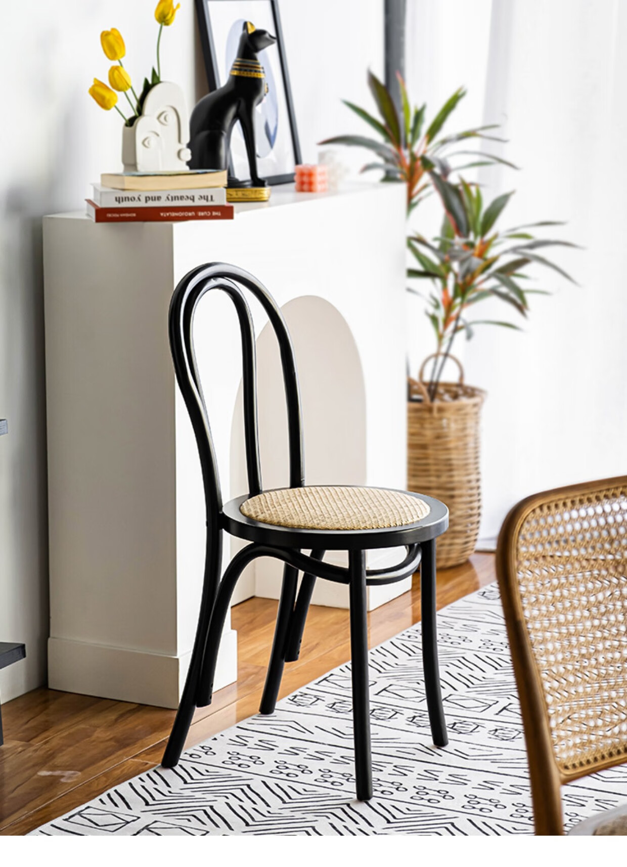 thonet椅美式法式复古索耐特椅子北欧设计师家用中古藤编实木餐椅