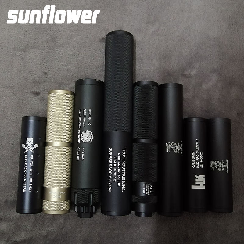 消音器软蛋玩具14逆牙螺纹消音hk416slr火1帽19套管直插沙色ksc消声
