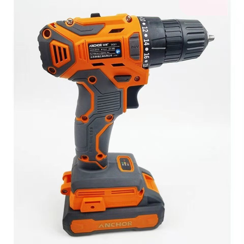 铁锚锂电电钻无刷20v双速充电式冲击手电钻木钢材电动螺丝刀批头定制