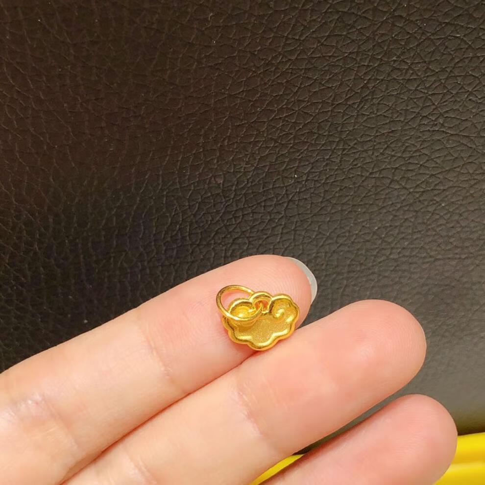 999硬黄金祥云锁片手链足金吊坠锁牌祥云如意金锁锁片吉祥如意圣诞