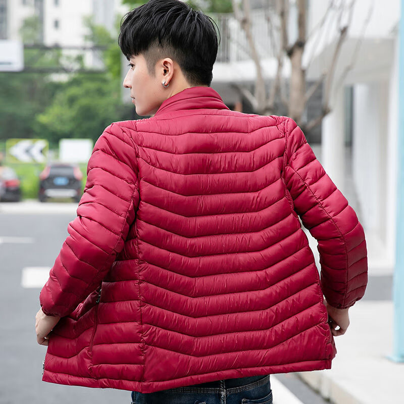 柚斯男装冬季男士棉服短款休闲连帽丝棉袄男加厚保暖新款中年棉衣外套