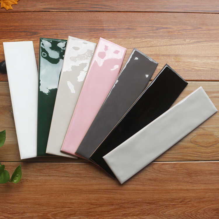 餐饮长条地铁砖75x300小白瓷砖亮光釉面哑光斜边面包北欧厨卫 浅灰