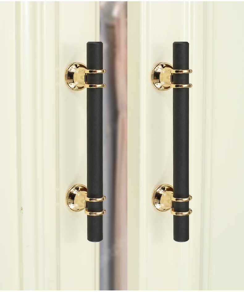 加长柜门拉手黑色现代简约橱柜子拉手轻奢抽屉衣柜门把手手柄欧式单孔