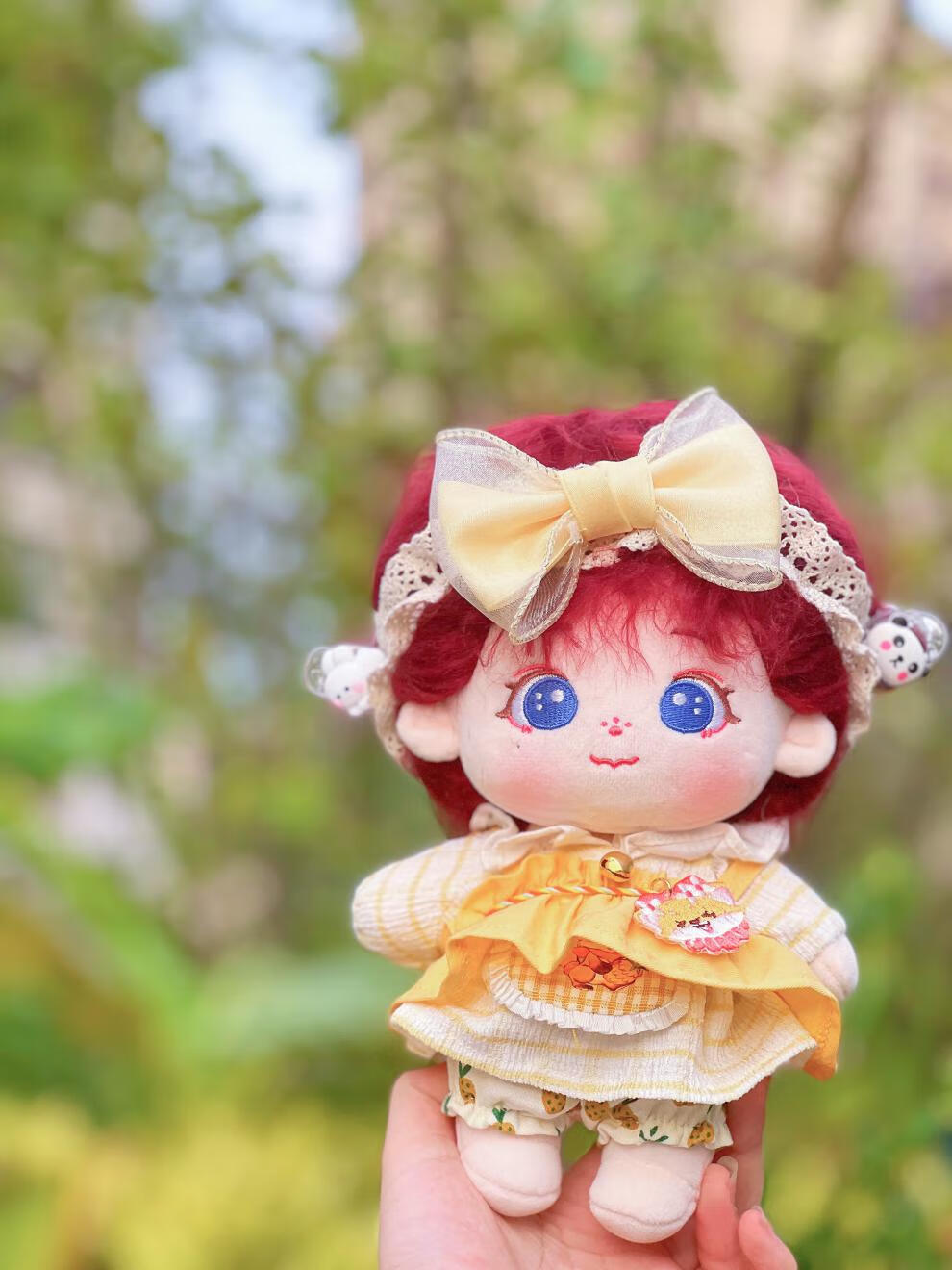 棉花娃娃迪丽热巴 新款20cm炸毛可爱玩偶同人公仔长辫子款现货 紫t