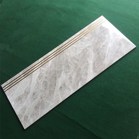 1米2通体瓷砖镀金银楼梯踏步弧边带釉防滑瓷砖台阶砖地砖 镀金圆弧边