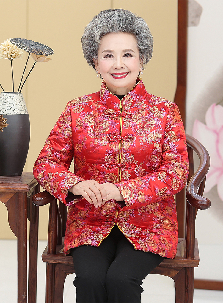 生日奶奶唐装80寿衣红色70老太太做寿红色单款上衣裤子xl建议90100斤