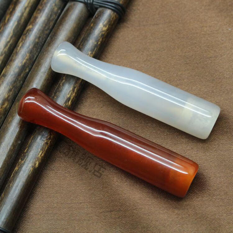 65轻奢高端60旱烟嘴 玛瑙玉石烟嘴老式烟嘴 玉髓旱烟袋烟杆礼品