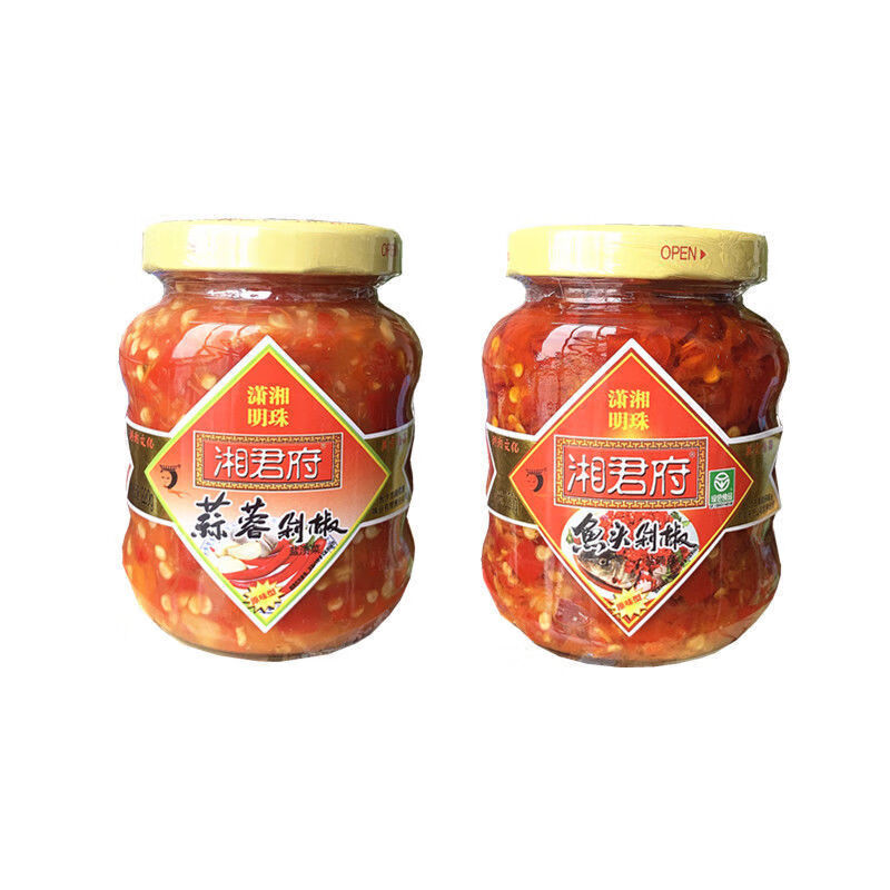 湘君府剁椒鱼头辣椒酱220g瓶青红辣椒蒸鱼头酱湖南家庭装农家辣椒4瓶