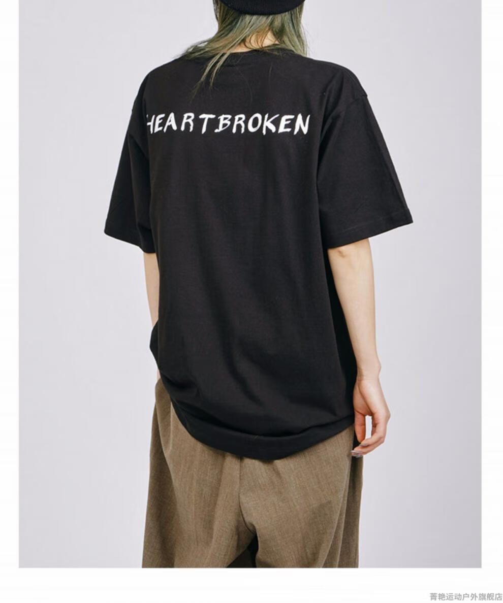 rowe豹纹短袖t恤虎纹五分袖体恤国潮男女装半袖上衣情侣短袖tee黑色m