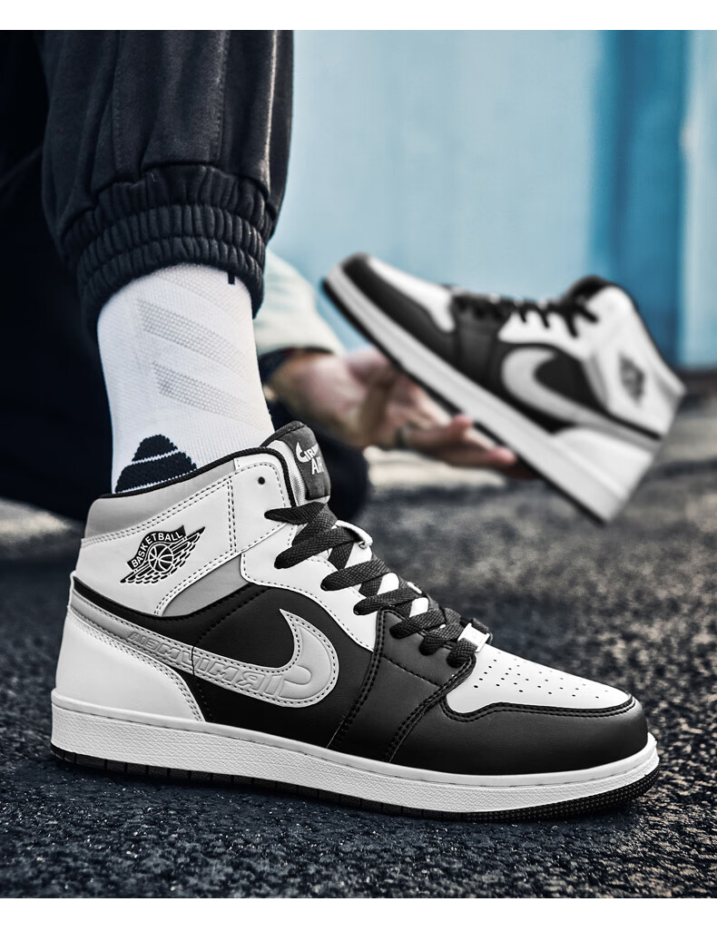 【摩擦有响 品牌保障】yuhz空军一号小麦色aj高帮板鞋男休闲运动鞋男