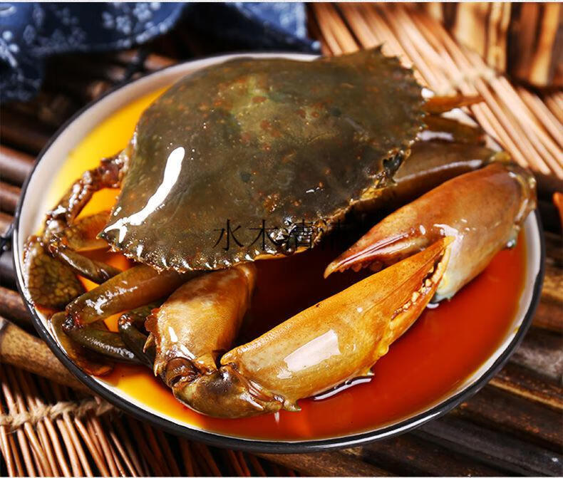 龙英酱青蟹450g红膏呛蟹新鲜腌制醉蟹即食生呛螃蟹咸蟹三门青蟹sf袋装