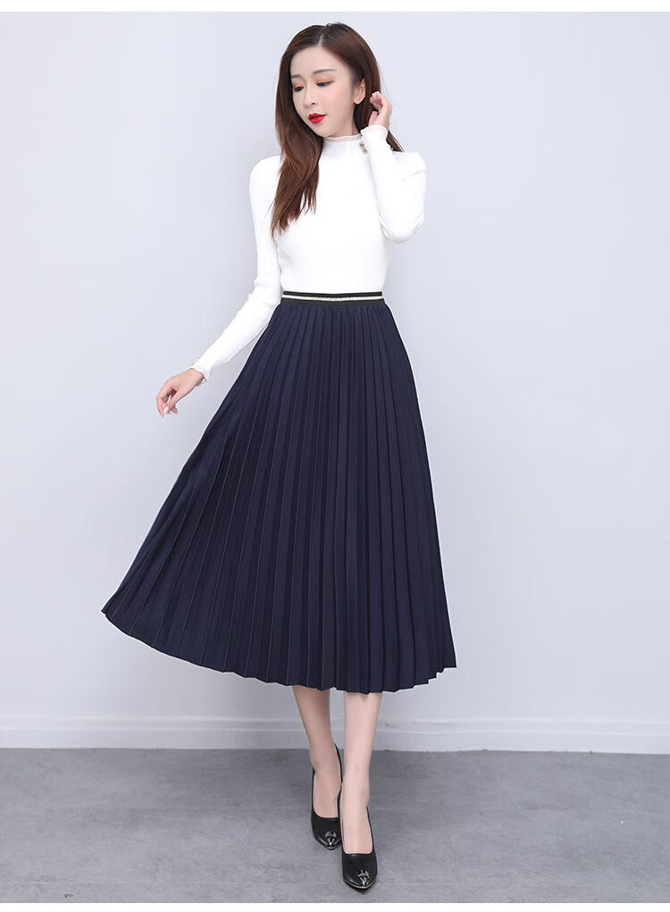 秋冬垂感半身裙女中长款2021年冬季新款显瘦冬裙百搭a型裙子黑色均码