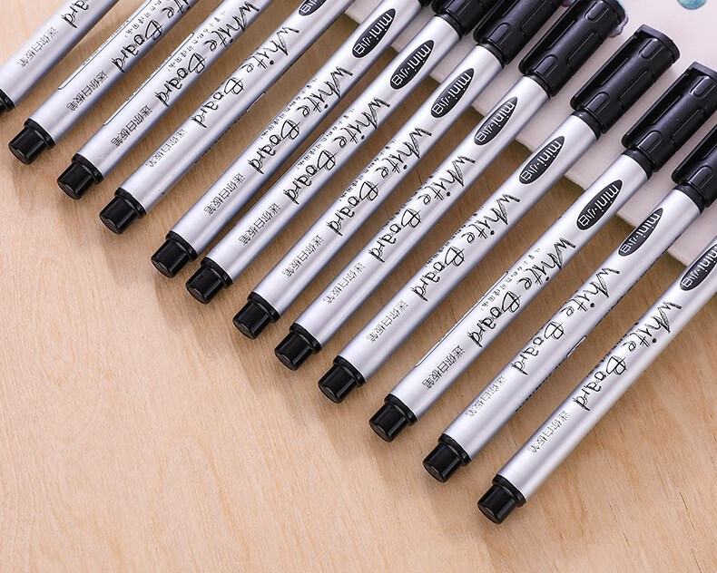 得力同款小号白板笔彩色水性易可擦细头25602涂画鸦黑色小白板笔练字