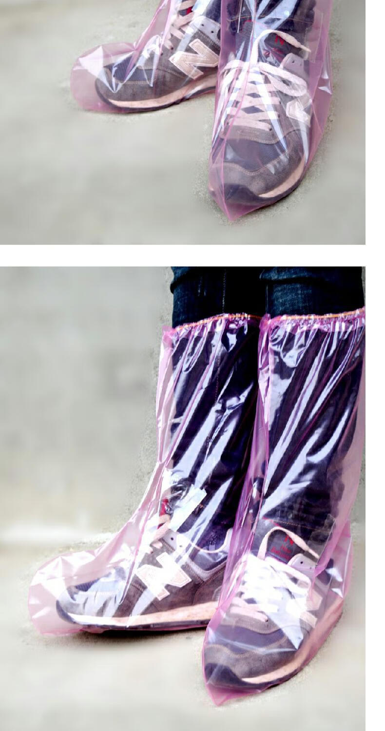 一次性鞋套防水雨天加厚长筒养殖场靴套防滑户外漂流耐磨塑料脚套均码