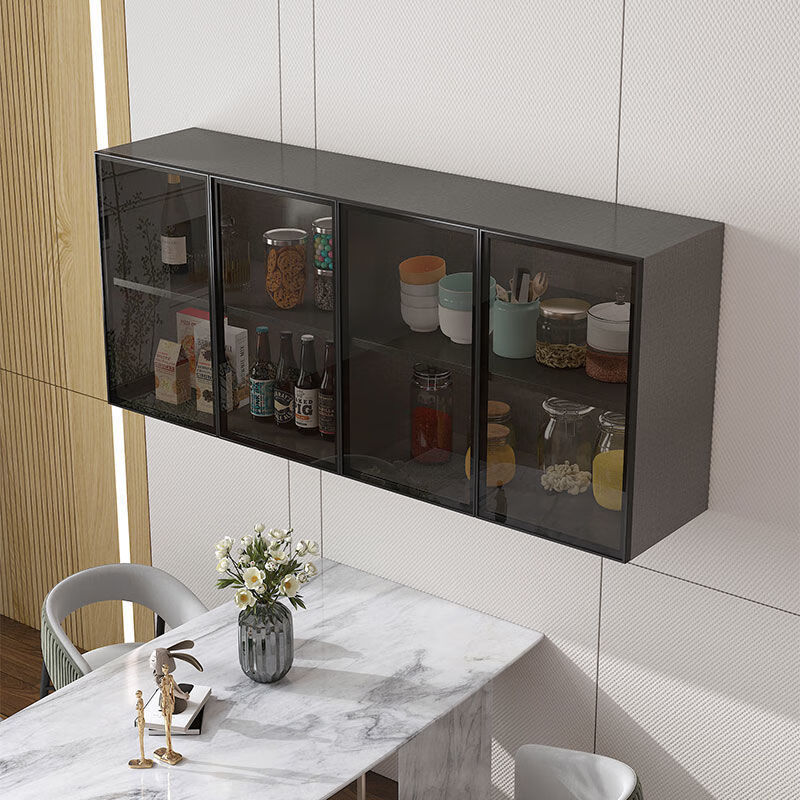 玻璃门厨房吊柜壁柜墙上储物柜壁挂式卧室阳台浴室厨房吊柜 60长32深