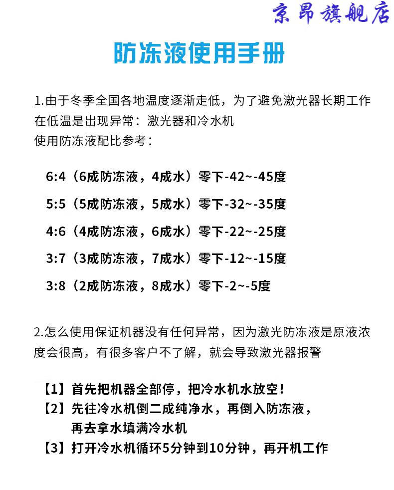 激光切割机器防冻液antifrogenn科克莱恩大族ipg指定专用