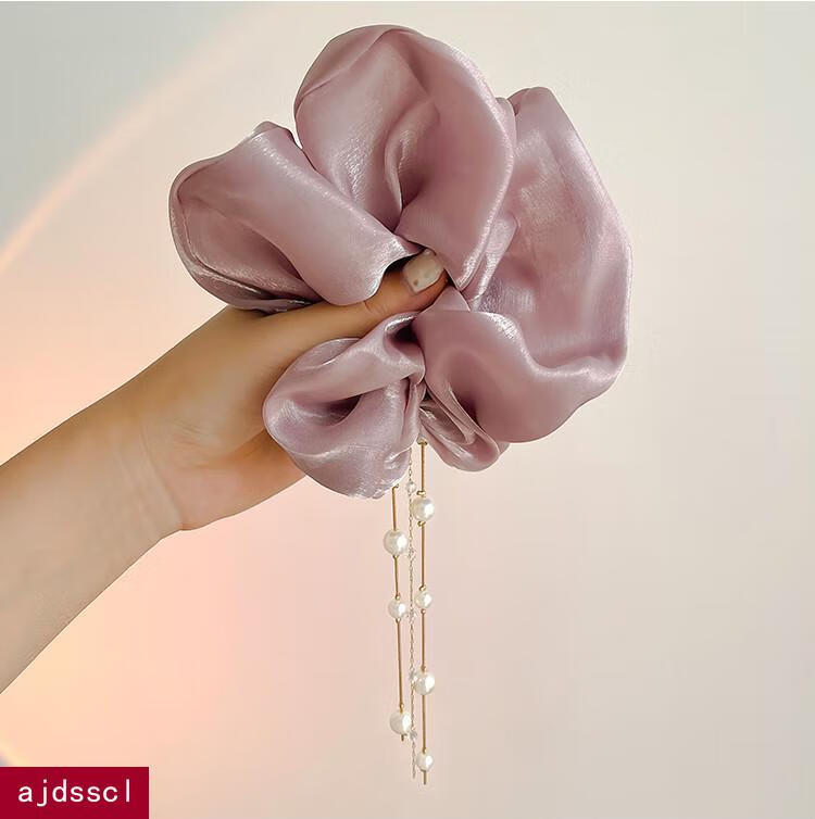 ajdsscl珍珠流苏头绳女夏季马尾扎头发皮筋2020气质简约发绳大肠发圈