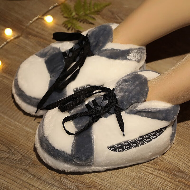 卡通保暖泰迪熊拖鞋可爱小熊鞋超大熊熊室内家居鞋冬毛绒毛窝子 彩色