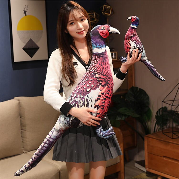 迷铭乐仿真野生动物抱枕布娃娃玩偶搞怪野鸡猫头鹰毛绒玩具靠垫客厅