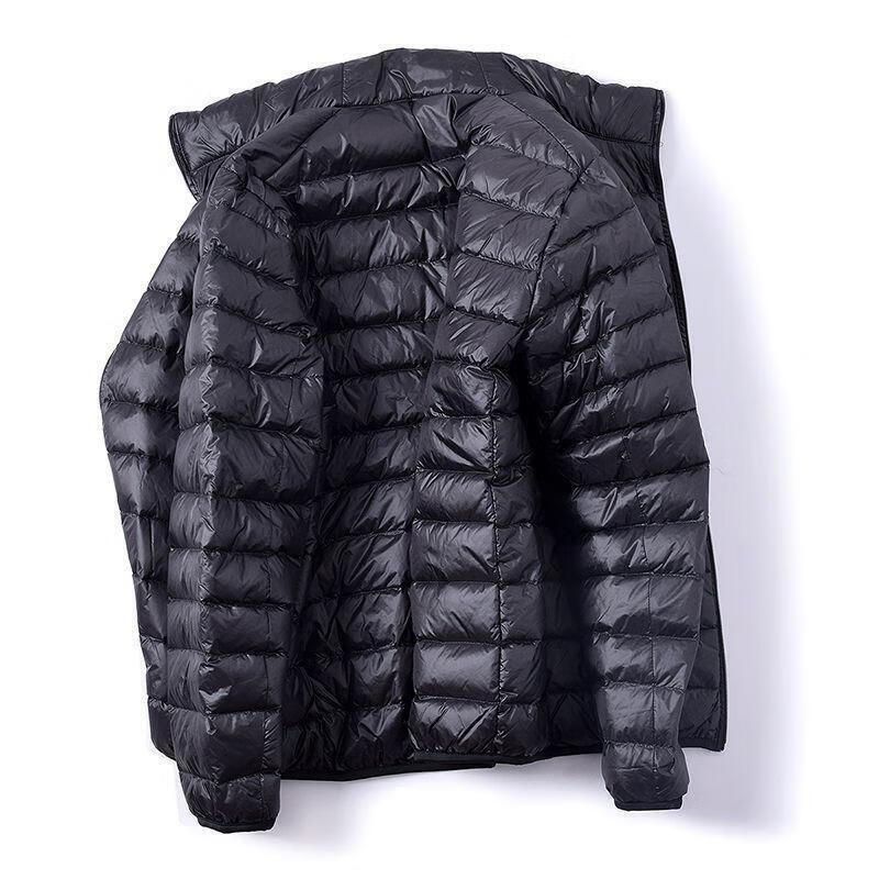 高品质大鹅牌羽绒服优雅气质有运费险款大码薄轻便中张显成熟黑色立领