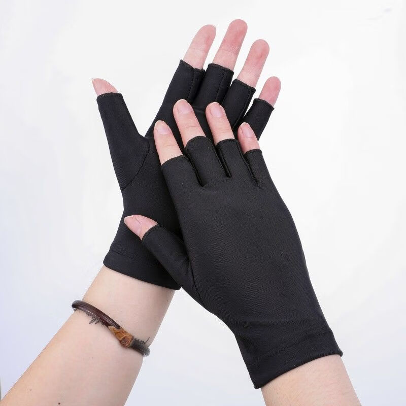 精选好礼两双装半指手套夏薄款冰丝半截开车骑行钓鱼采茶露二指防晒女