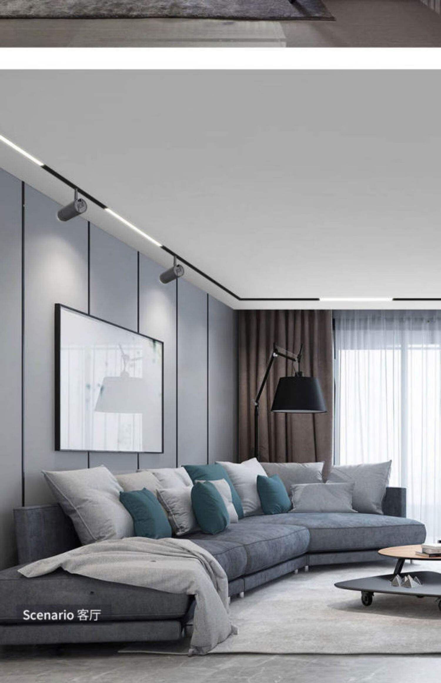 磁吸轨道灯cxl25预埋格栅泛光模块可调节明装窄边线形灯 cxl25s02 10w