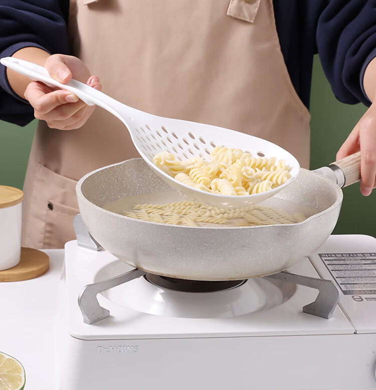 捞饺子家用捞勺尼龙耐高温款笊篱沥水捞勺捞面勺漏勺白色jl1捞面勺