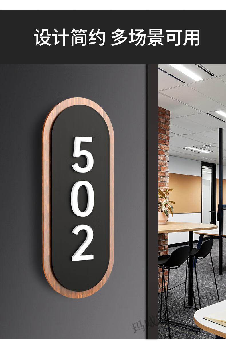 门牌贴立体数字房号牌亚克力号码牌现代风格包厢公寓酒店宾馆出租房