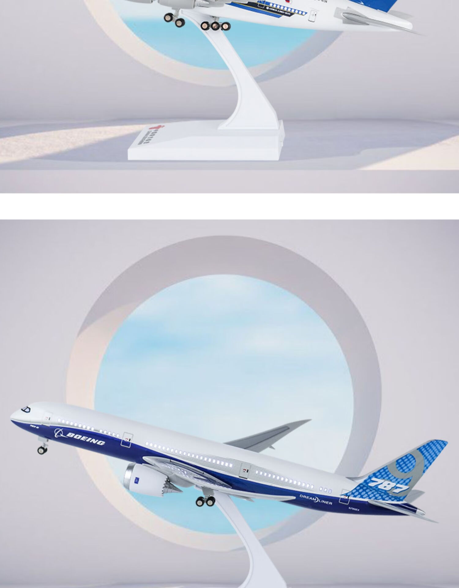 新款大号摆件带轮灯光仿真飞机模型a380原型机787南航919拼装手工玩具