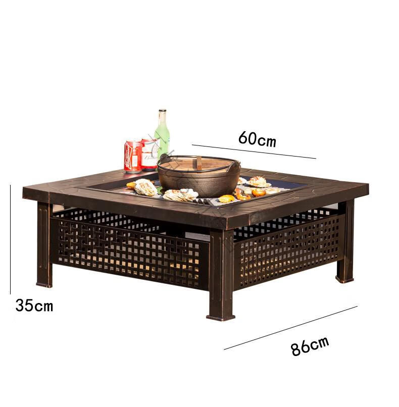 庭院家用炭火炉烤肉围炉户外烧烤炉室内木炭碳烤商用生蚝炉烧烤炉动八