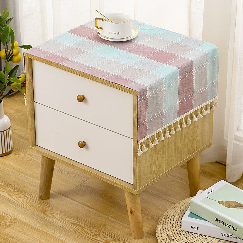 新款床头柜布罩盖布欧式床头柜套多用巾桌布防尘布防尘罩千鸟格店长