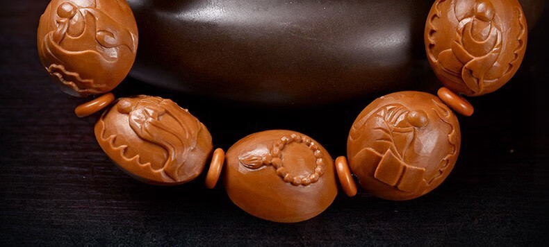 苏魅儿橄榄核手串无相佛21大籽橄榄核雕5年红油核苏工大师曹乐手工刻