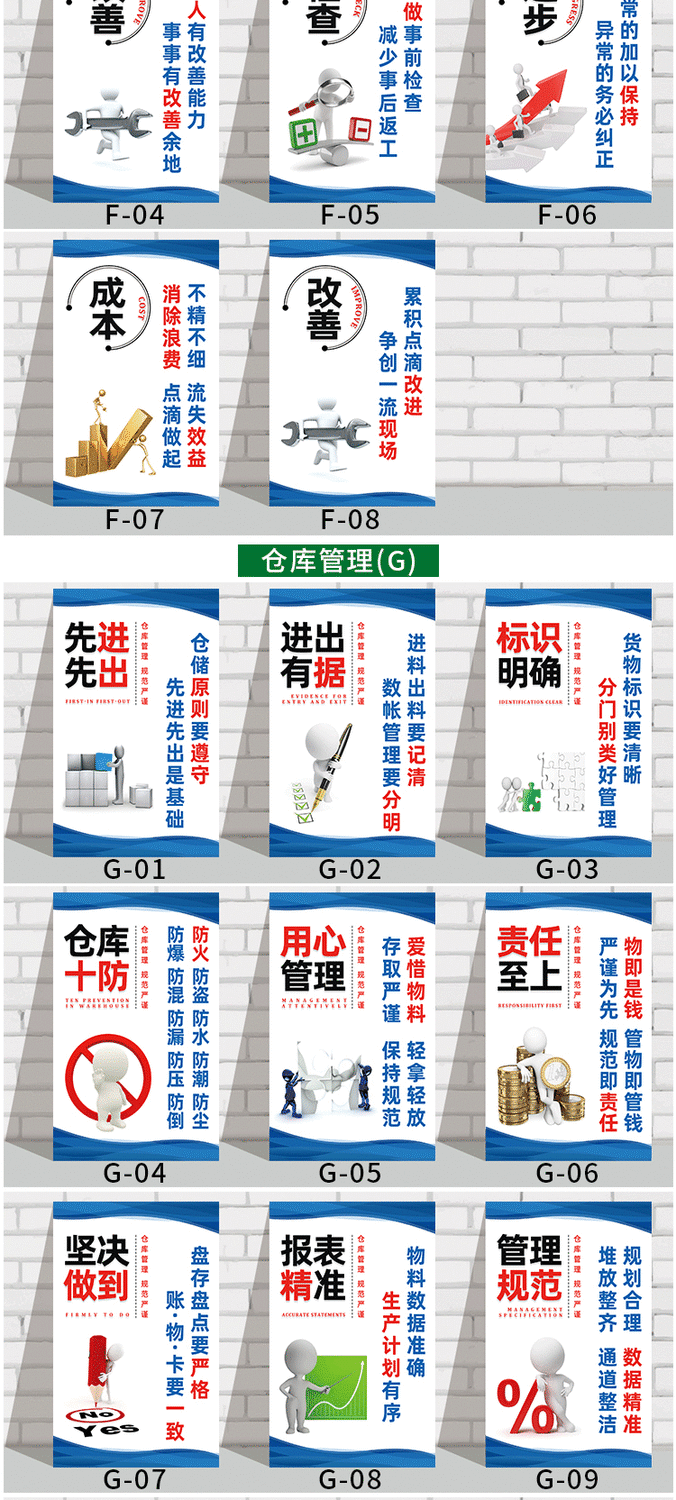 生产车间5s6s标语海报企业文化墙贴挂画安全质量仓库品质管理看板规范