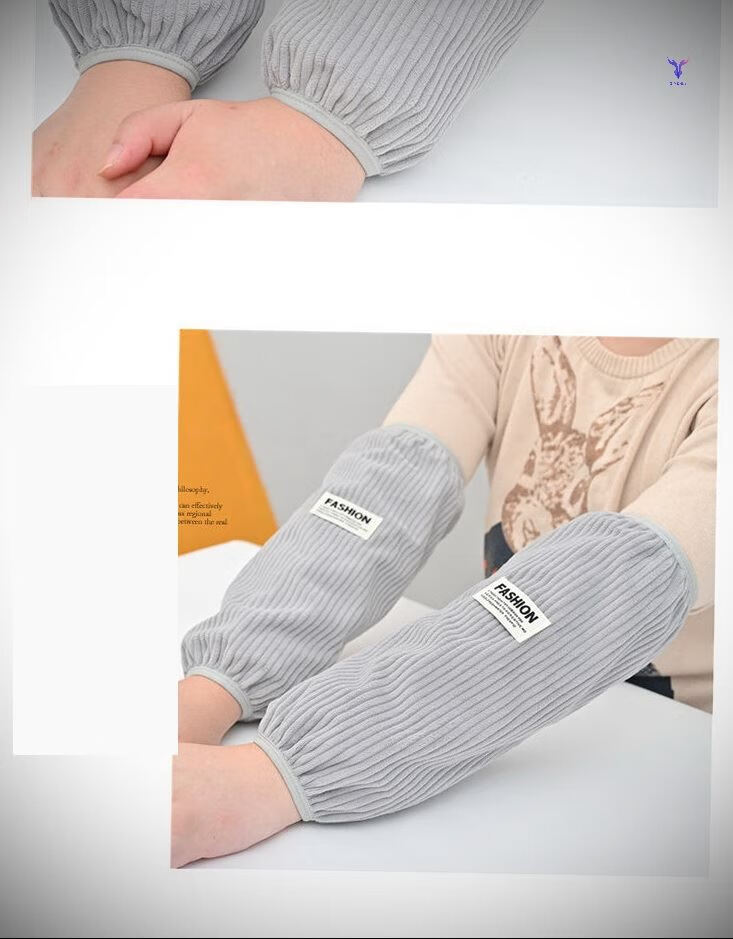 羽绒服灯芯绒袖套袖套男士服加大码成人套袖长款加肥工作防污冬加厚