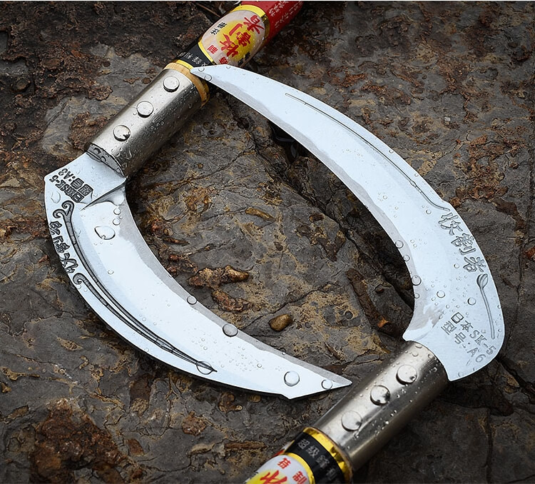 sk5不锈钢手工锻打镰刀长柄户外农用砍树割草割玉米除草钓鱼q镰刀sk5