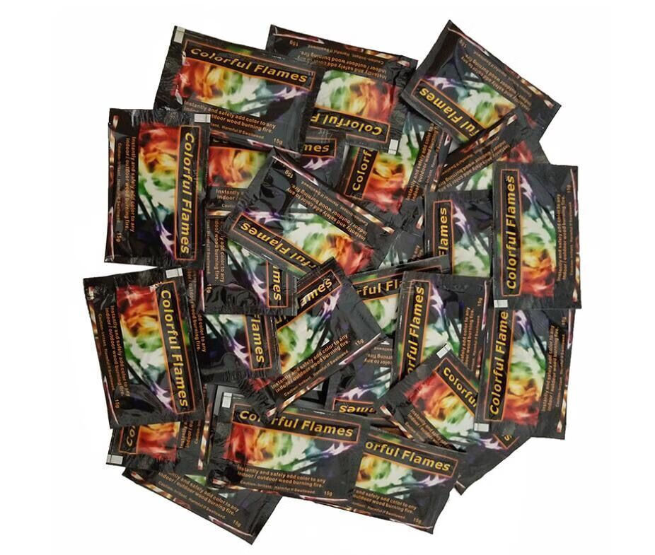 新款彩色火焰粉 魔法彩色火焰变色粉户外篝火七彩火花神奇的火道具抖