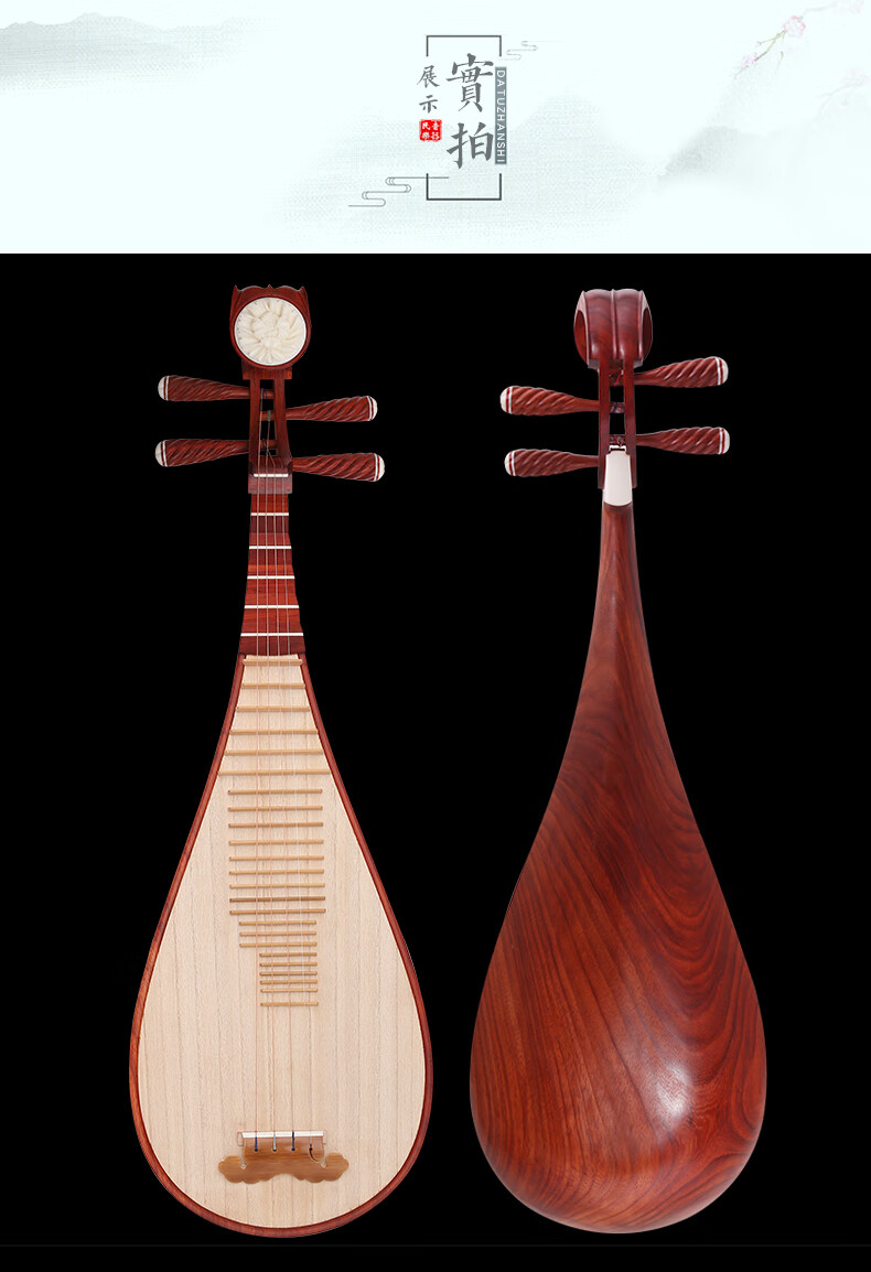 琵琶乐器初学者入门儿童成人小琵琶琴红木花梨木教学琵笆乐器 红木