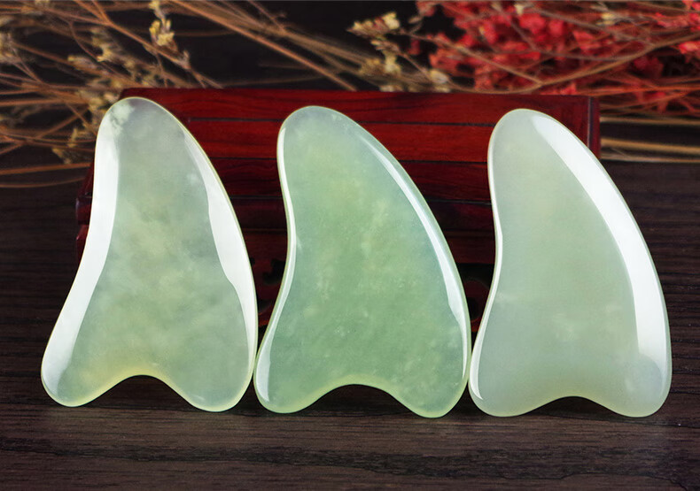 天然南阳玉石脸部刮痧板面部美容专用经络按摩刮脖子神器背部腿部天然