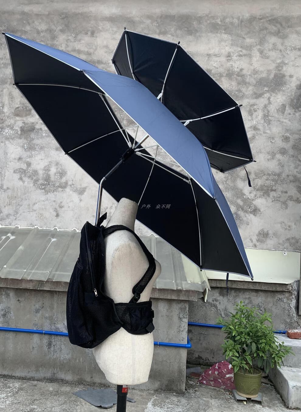 不用手拿的伞 免持背包摄影伞超大遮阳采茶伞可背式懒人伞防紫外透气