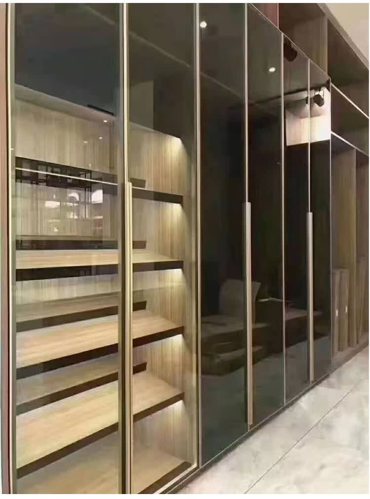 小·米(mi)生态米家通用定制极简玻璃柜门轻奢窄边平开门衣柜书柜酒柜