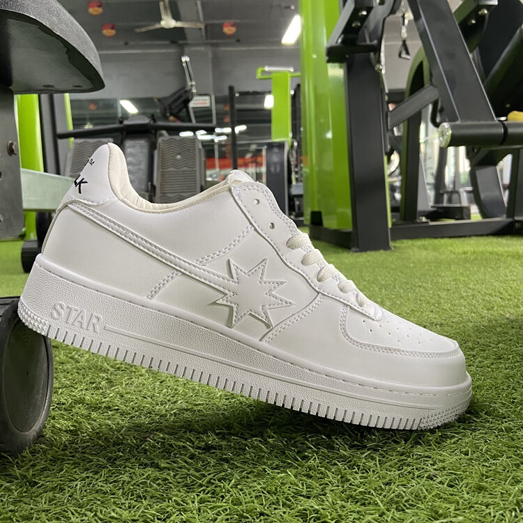 流星鞋白豹纹鞋粉星流星鞋滑板鞋渡口capper同款休闲潮流板鞋 黄蓝星