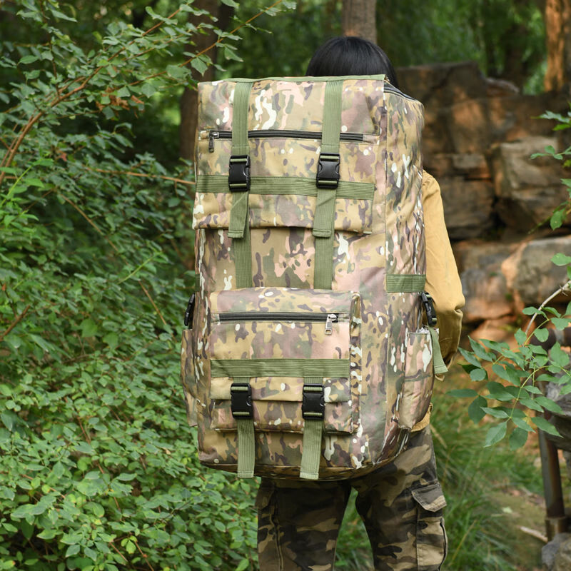 宝康林 背包大容量 背囊特种大号背包兵120升迷彩军训农民工打工野营