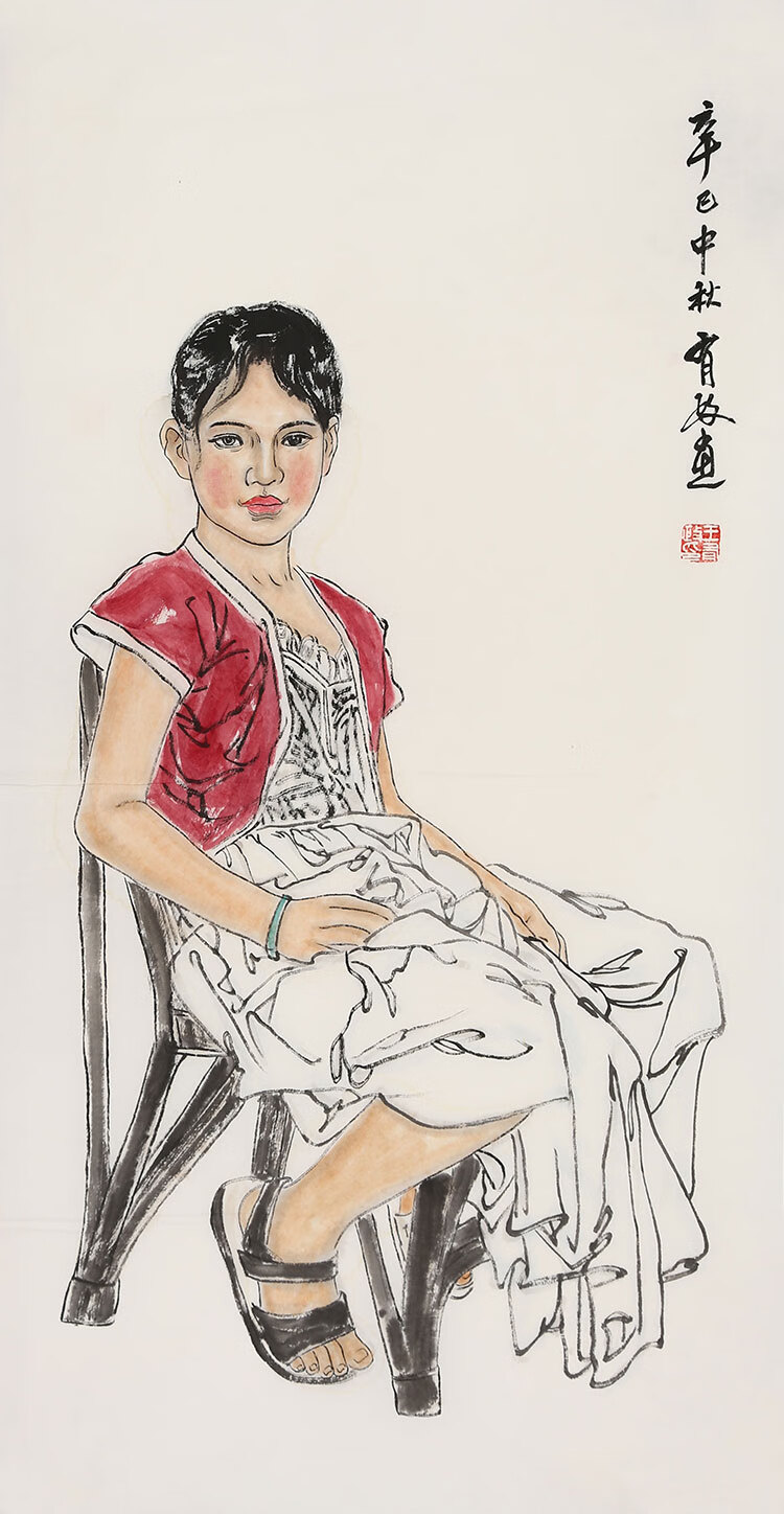 名家王有政国画三尺写意人物精品字画手绘陕西名人书画作品带证书纯
