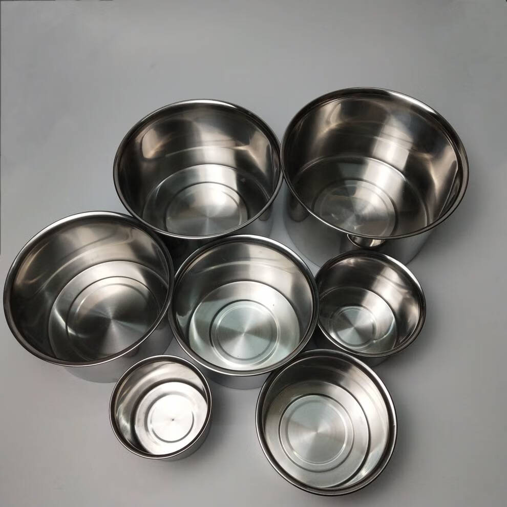 不锈钢味盅调料罐加厚调料罐调料缸圆形调味盒带盖子厨房打蛋汤盆味盅