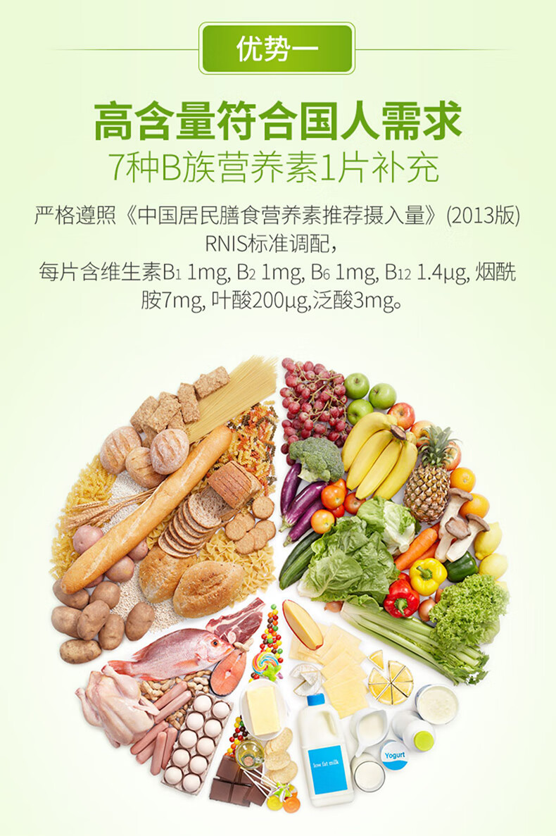 康恩贝维生素b族维生素片复合b1b2b3b6b9b12多种维b男女vb咀嚼片套 