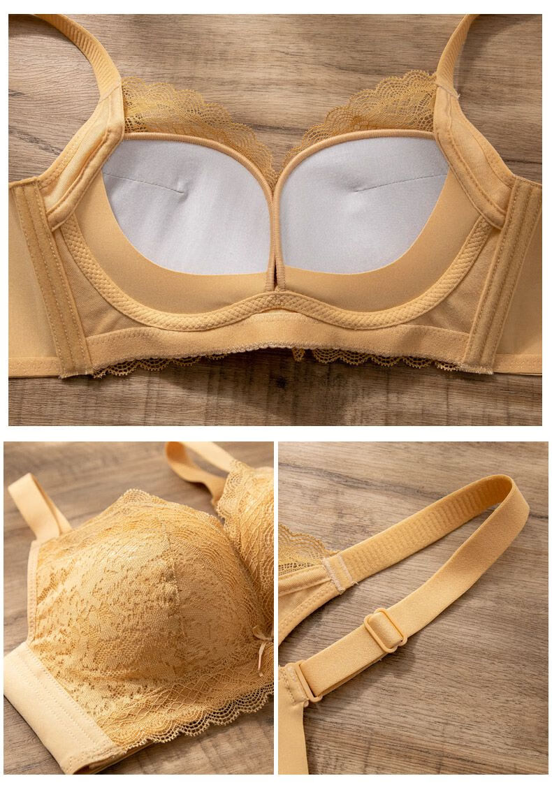 内衣女小胸聚拢上托收副乳无磁2021秋冬新款无钢圈文胸罩2件装肤色
